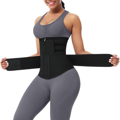 Feelingirl Hot Selling 7 Fatting Burning Double Belt Waist Trainer Compression Fabric Shapewear Comfort Womenswear Waist Trainer