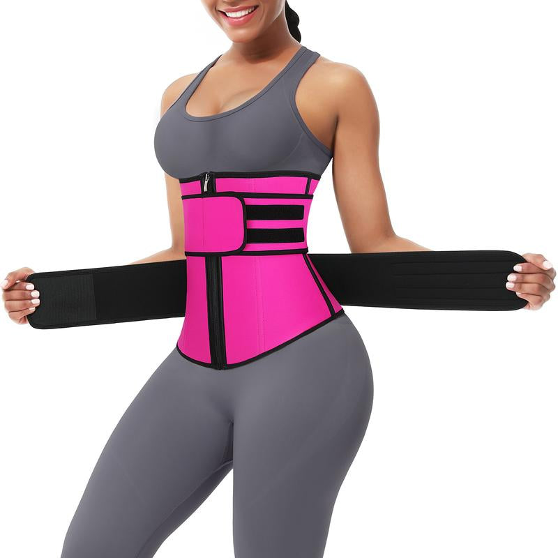 Feelingirl Hot Selling 7 Fatting Burning Double Belt Waist Trainer Compression Fabric Shapewear Comfort Womenswear Waist Trainer