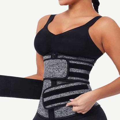 Feelingirl Hot Selling 7 Fatting Burning Double Belt Waist Trainer Compression Fabric Shapewear Comfort Womenswear Waist Trainer