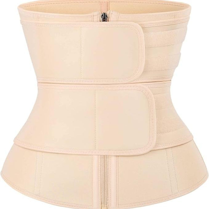 Feelingirl Hot Selling 7 Fatting Burning Double Belt Waist Trainer Compression Fabric Shapewear Comfort Womenswear Waist Trainer