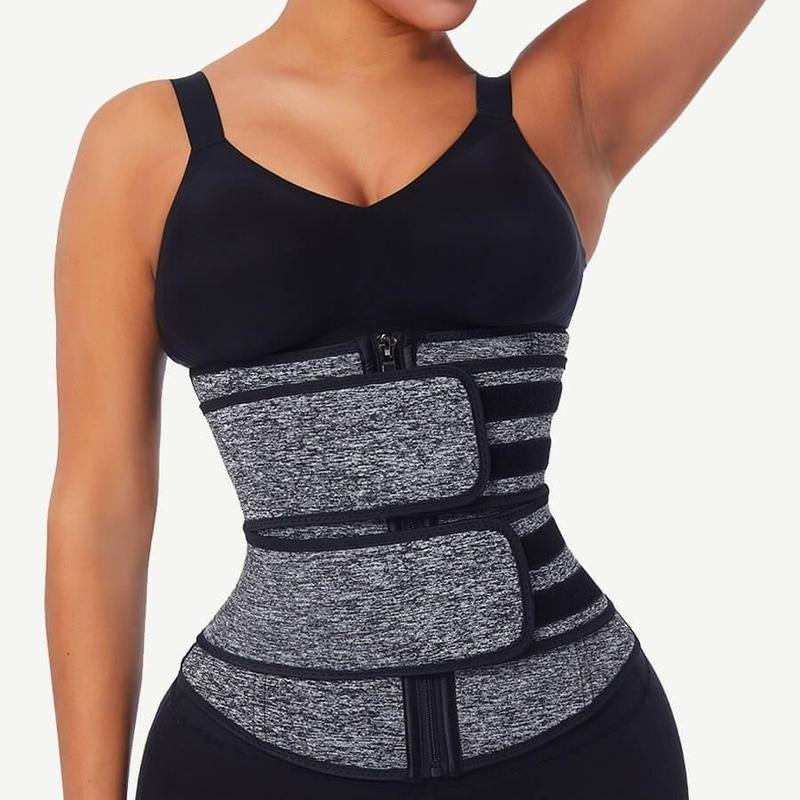 Feelingirl Hot Selling 7 Fatting Burning Double Belt Waist Trainer Compression Fabric Shapewear Comfort Womenswear Waist Trainer