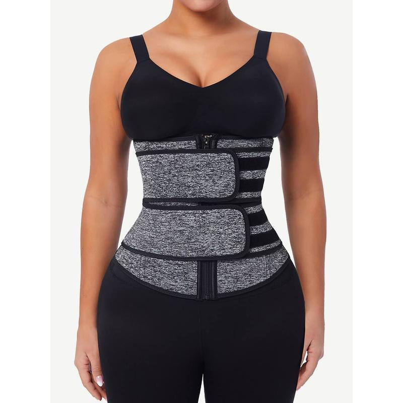Feelingirl Hot Selling 7 Fatting Burning Double Belt Waist Trainer Compression Fabric Shapewear Comfort Womenswear Waist Trainer
