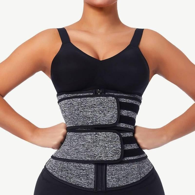 Feelingirl Hot Selling 7 Fatting Burning Double Belt Waist Trainer Compression Fabric Shapewear Comfort Womenswear Waist Trainer