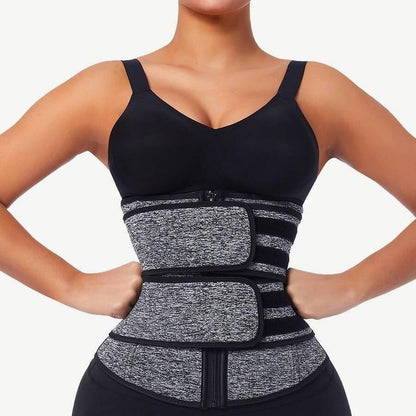 Feelingirl Hot Selling 7 Fatting Burning Double Belt Waist Trainer Compression Fabric Shapewear Comfort Womenswear Waist Trainer
